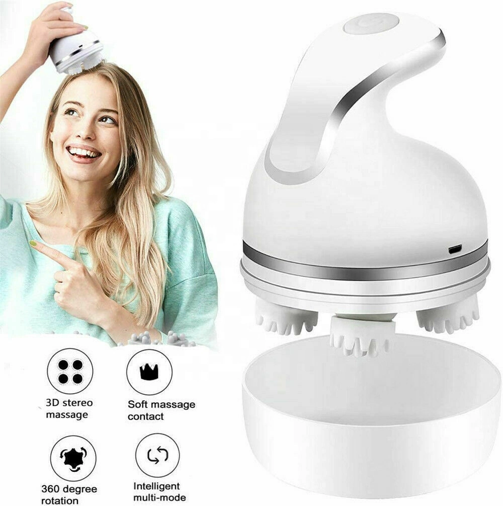 Portable Battery Operated Self Massage Mini Silicone Octopus Claw Electric Vibrating Head Hair Scalp Massager for Hair Growth