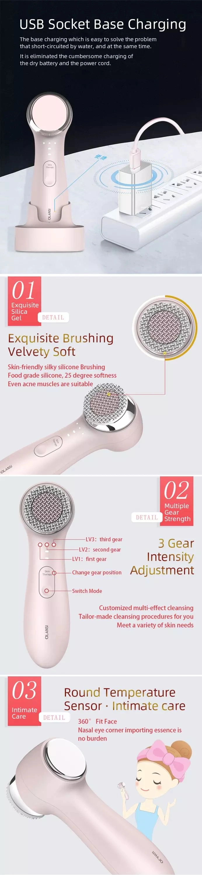 2 in 1 Facial Electric Cleaning and Moisturizing Beauty Device