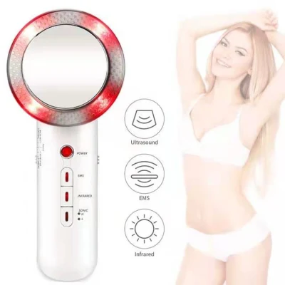 3 en 1 Utilisation à domicile Traitement anti-rides Perdre du poids EMS Machine de massage du visage Instrument de massage à ultrasons Beauté Minceur Machine Appareil de beauté LED