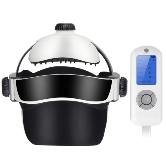 Casque de masseur de tête à pression d'air automatique Double masseur de tête électrique vibrant pour la relaxation du cerveau