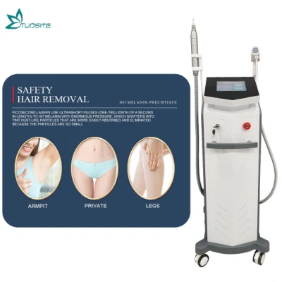 2 en 1 Fonction 755nm 808nm 1064nm Épilation Laser et Laser Tattoo Remover Beauty Device